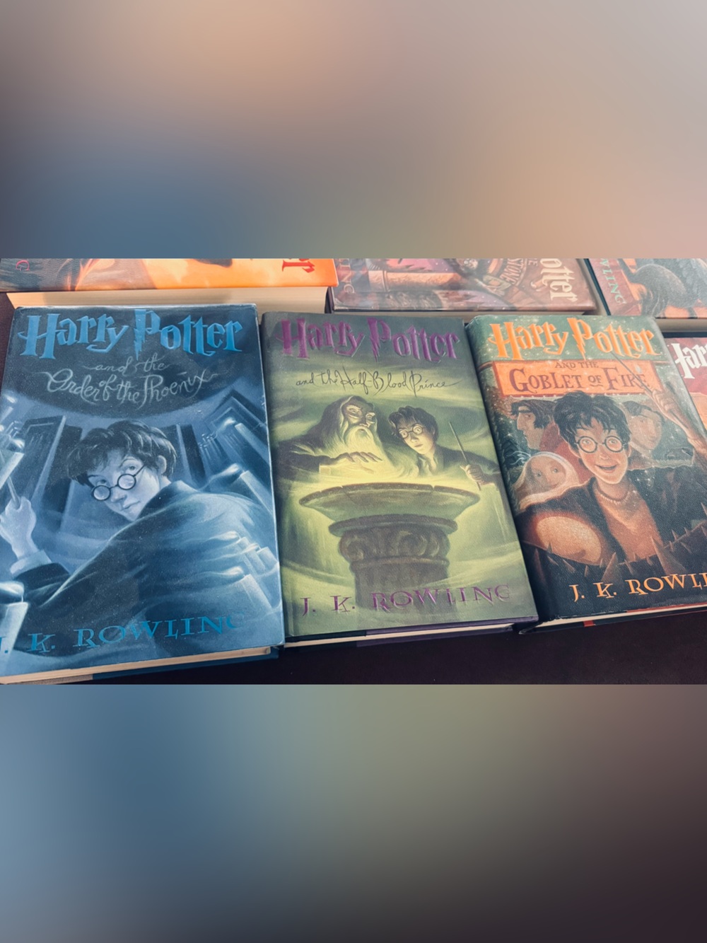 7 Harry Potter Hardcover Book Set - Green, Blue, Orange Editions